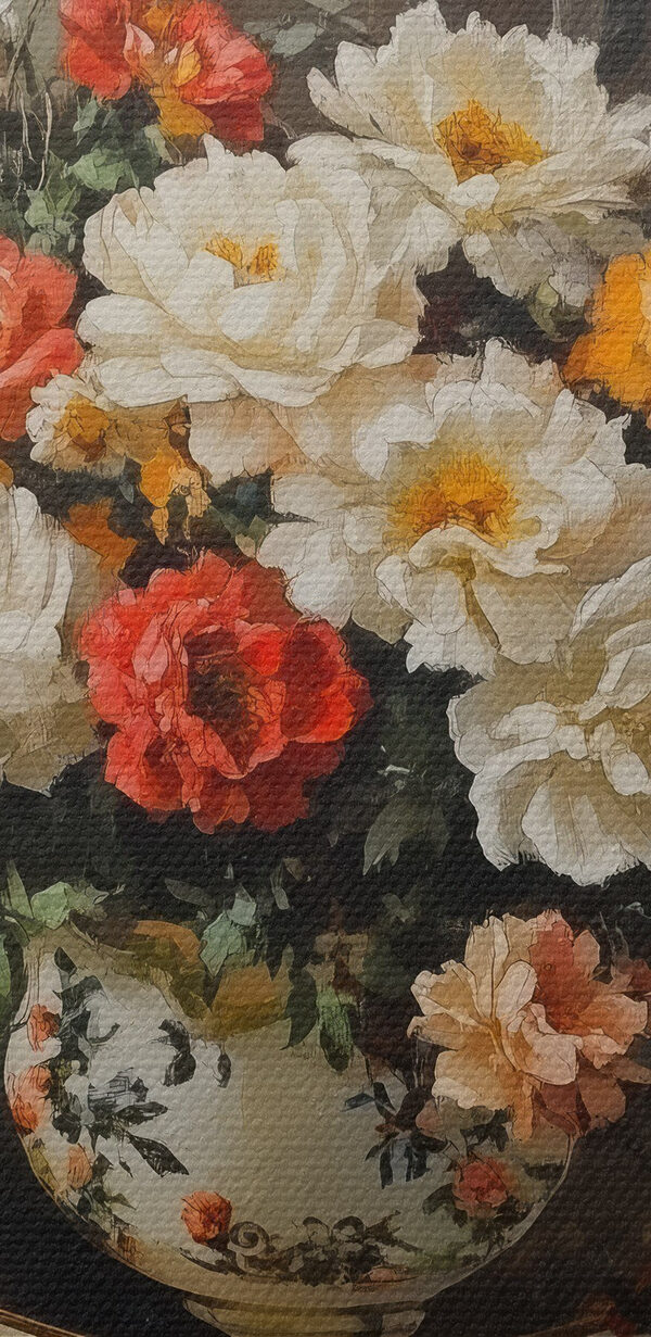 Schilderij van bloemen in een vaas Schilderij van bloemen in een vaas