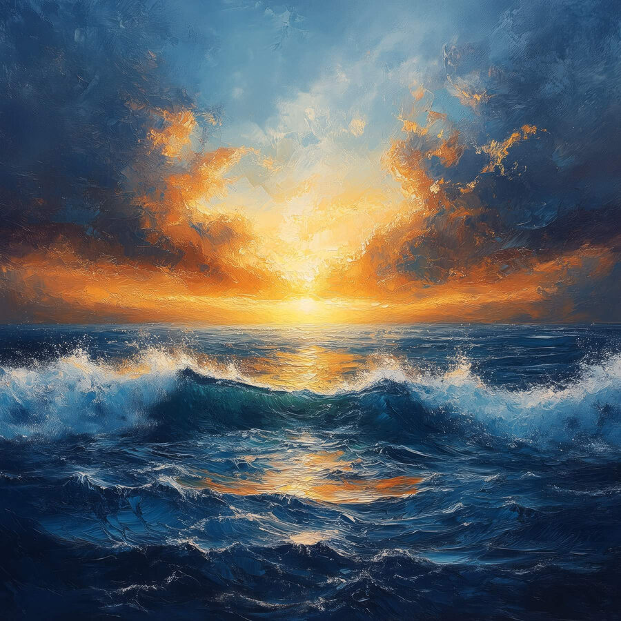 Zonsondergang over de oceaan