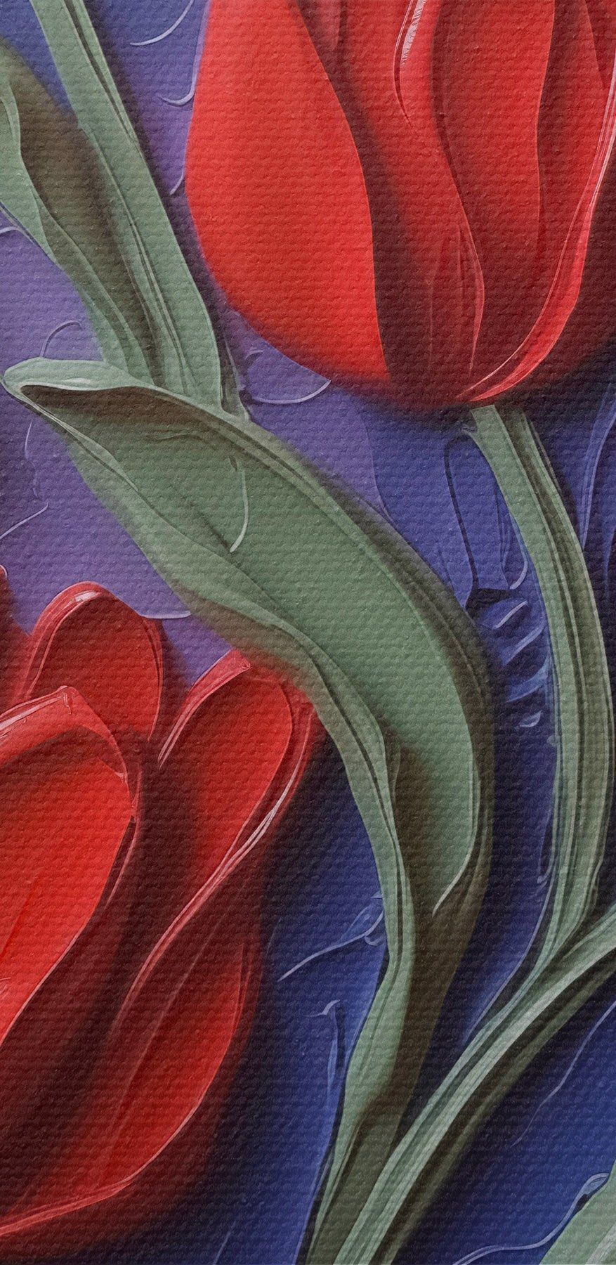 Schilderij van rode bloemen