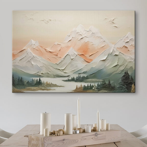 Schilderij van een bergketen Schilderij van een bergketen