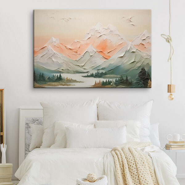 Schilderij van een bergketen Schilderij van een bergketen