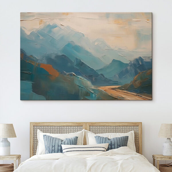 Schilderij van een bergketen Schilderij van een bergketen