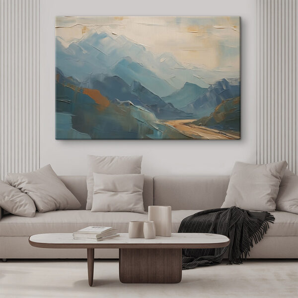 Schilderij van een bergketen Schilderij van een bergketen