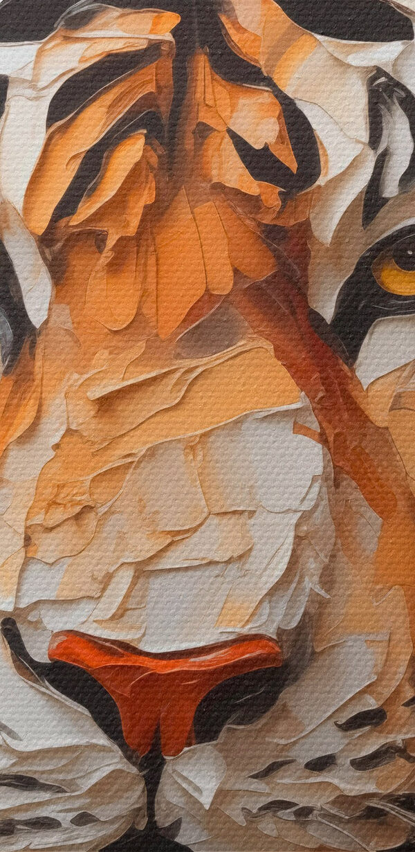 Tijger geschilderd op een wit oppervlak Tijger geschilderd op een wit oppervlak