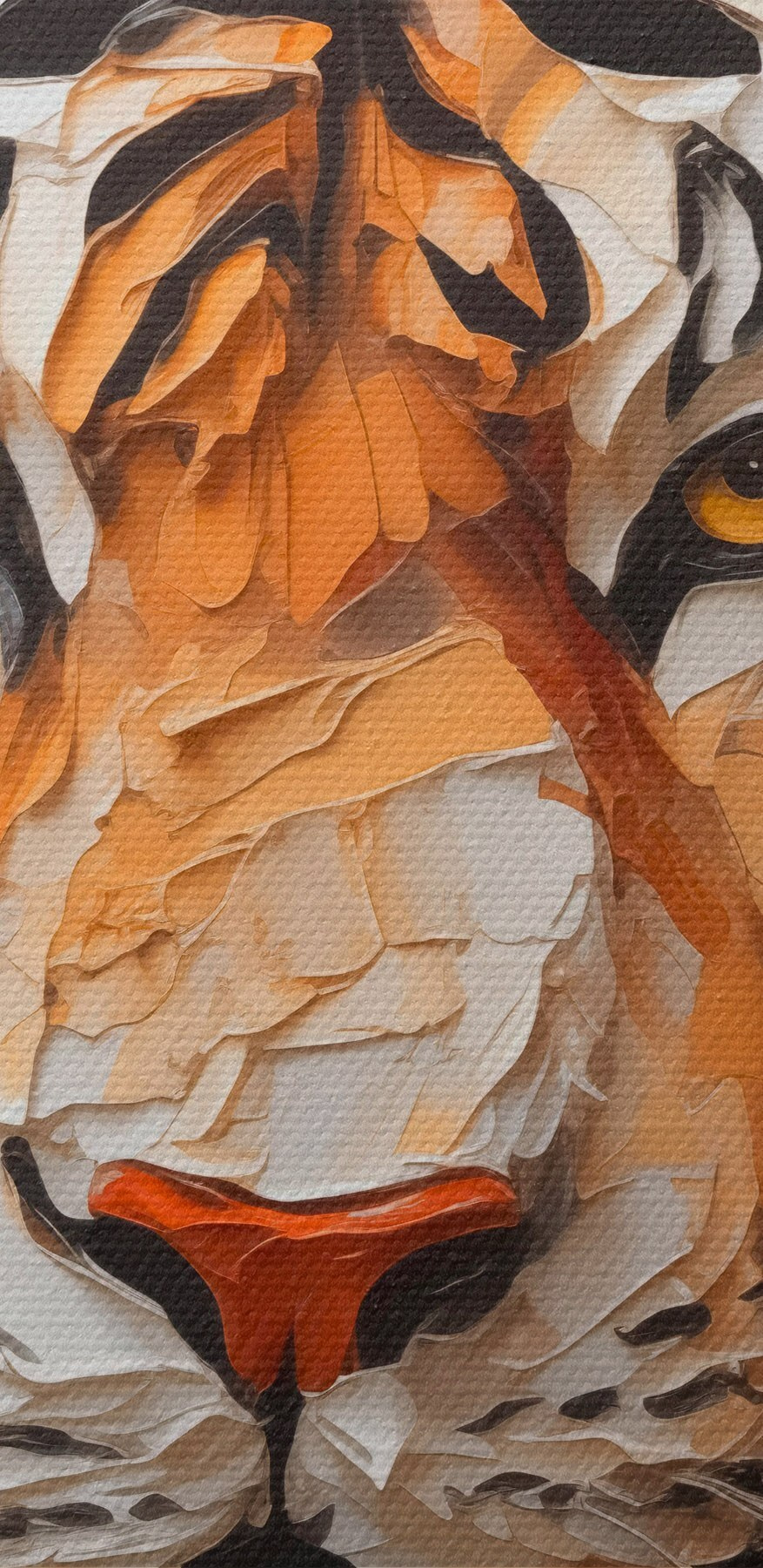 Tijger geschilderd op een wit oppervlak Tijger geschilderd op een wit oppervlak
