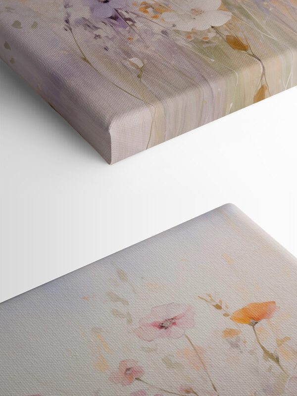 Painting of flowers in a field