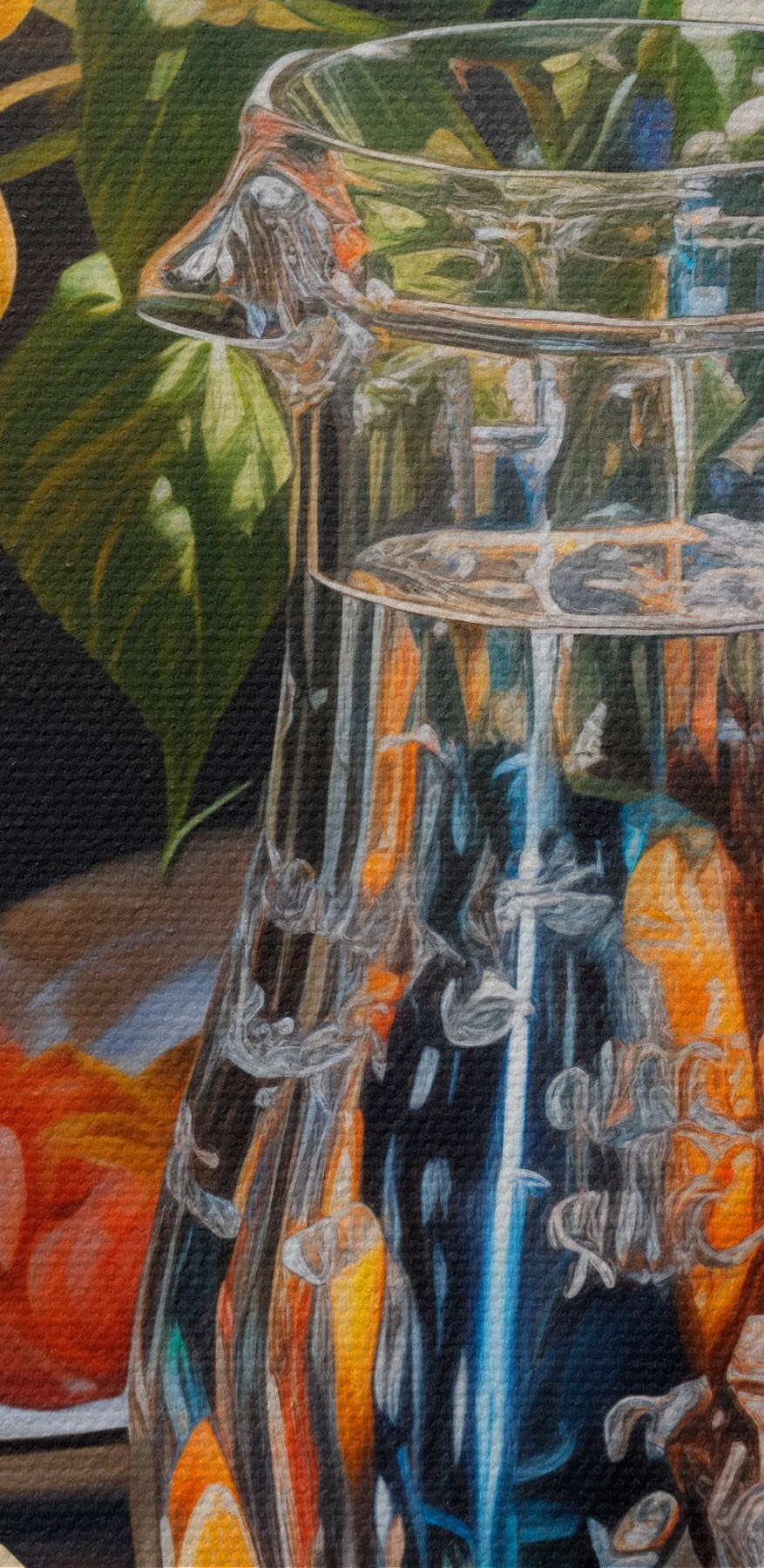 Stilleven met bloemen en fruit