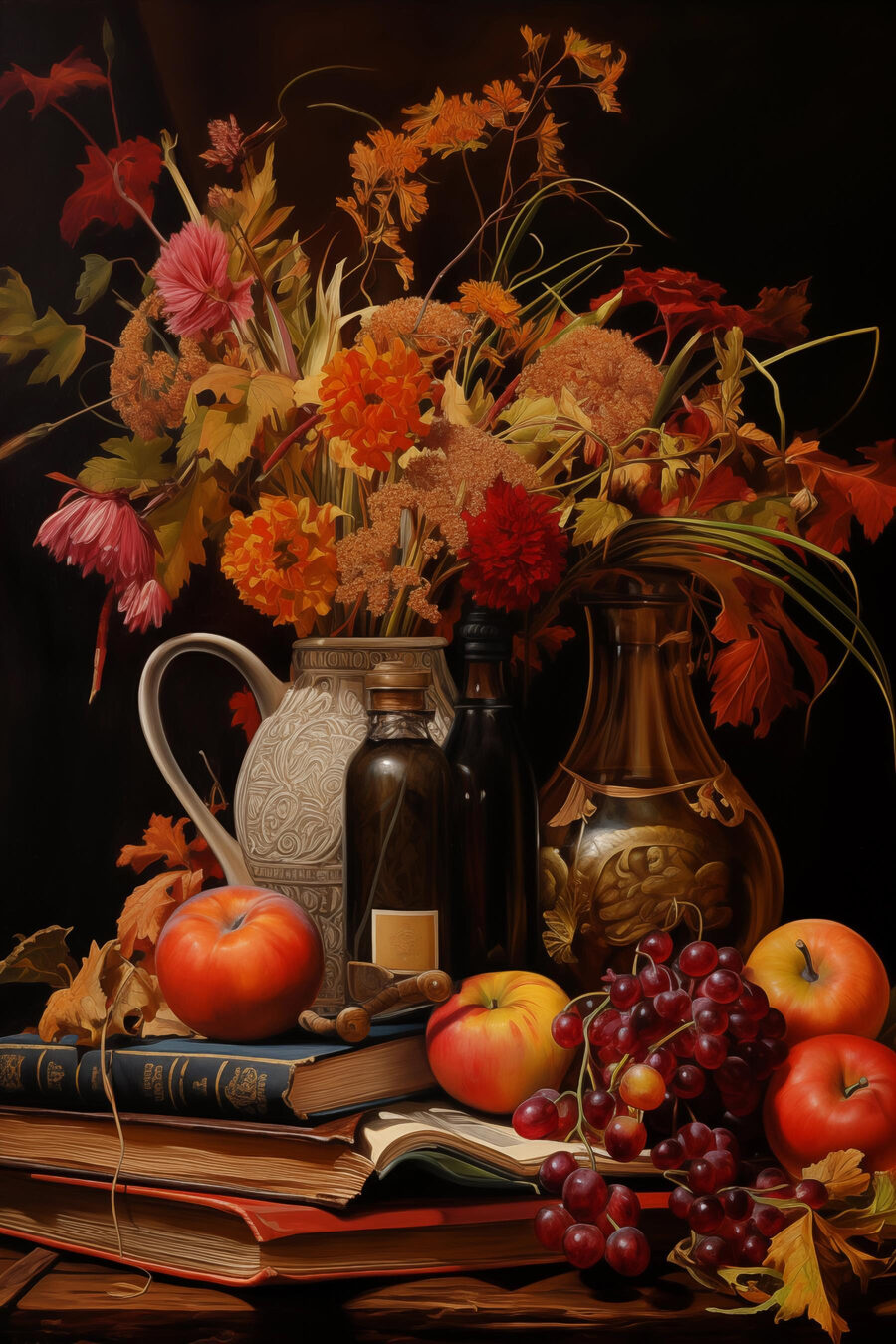 Stilleven met fruit en bloemen Stilleven met fruit en bloemen