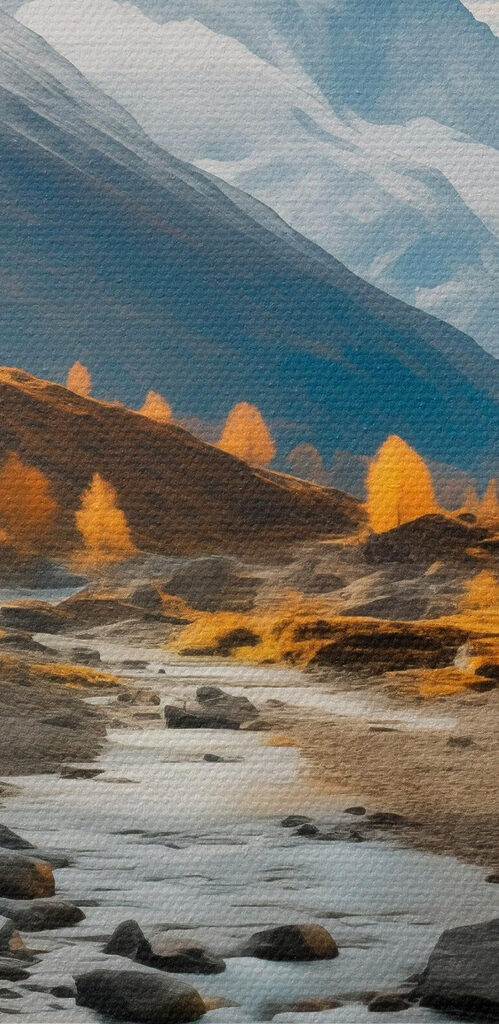 River running through a valley with mountains in the background River running through a valley with mountains in the background