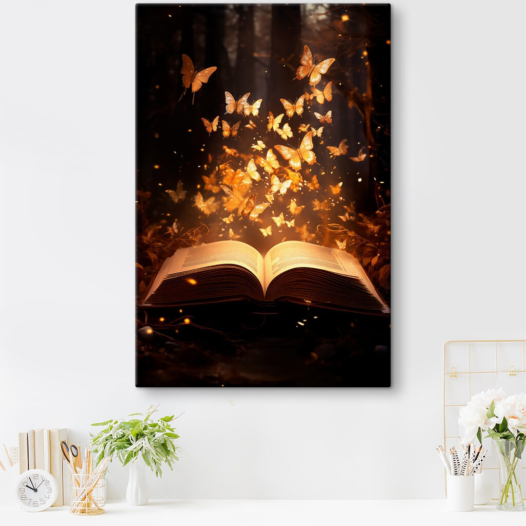 Book with butterflies flying out of it