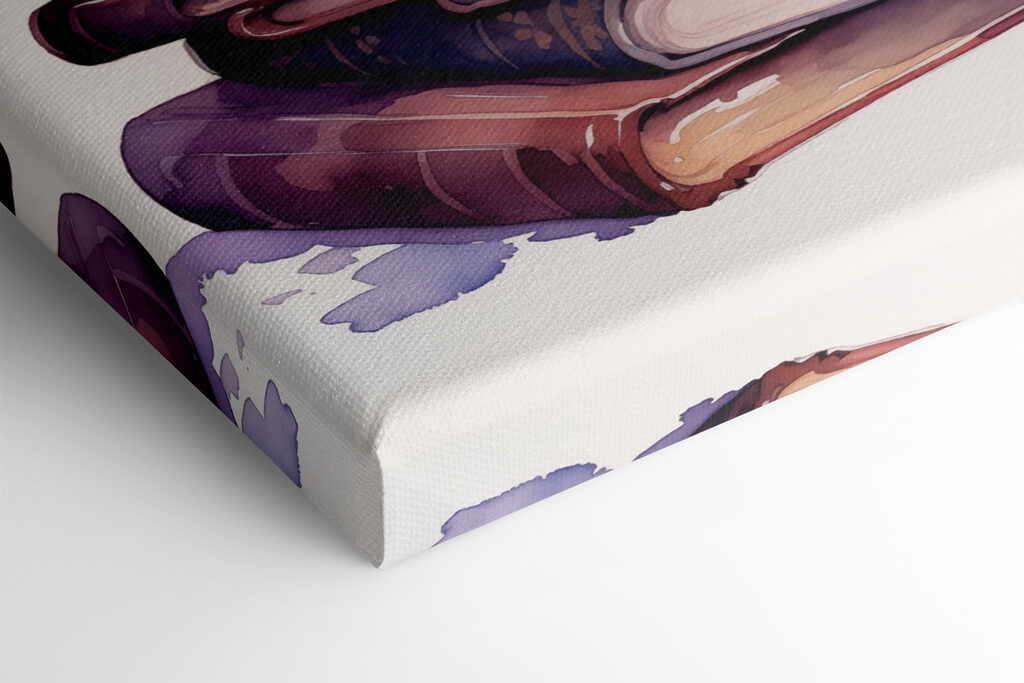 Watercolor painting of a stack of books and bottles Watercolor painting of a stack of books and bottles