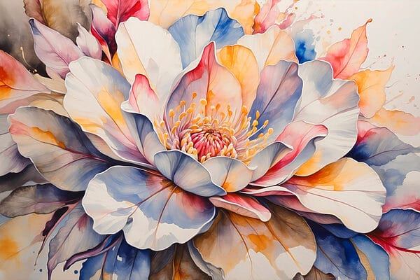 Schilderij van een bloem Schilderij van een bloem