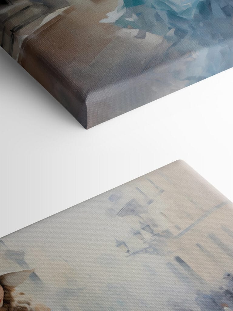 Woman in a blue dress holding flowers