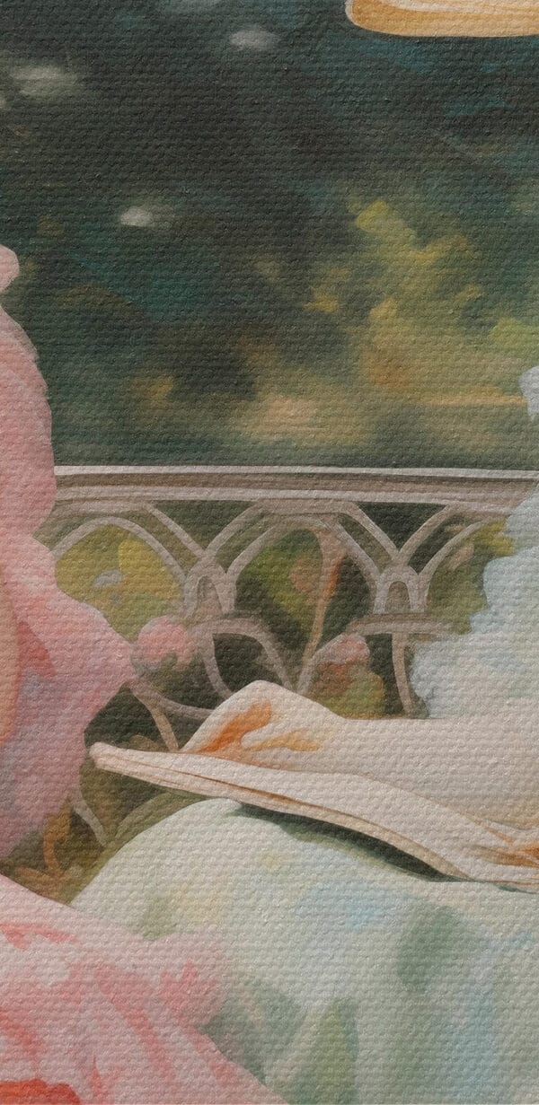 Schilderij van vrouwen in jurken en hoeden Schilderij van vrouwen in jurken en hoeden