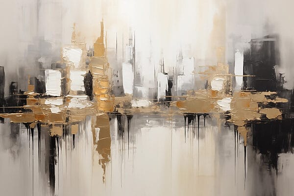 Schilderij van een stad Schilderij van een stad