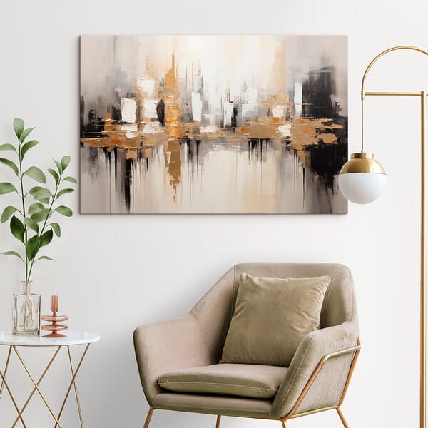 Schilderij van een stad Schilderij van een stad