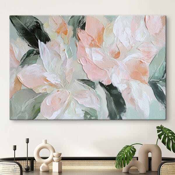 Schilderij van bloemen op een doek Canvas Schilderijen Schilderij van bloemen op een doek