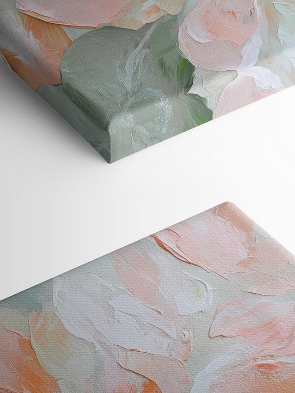 Painting of flowers on a canvas