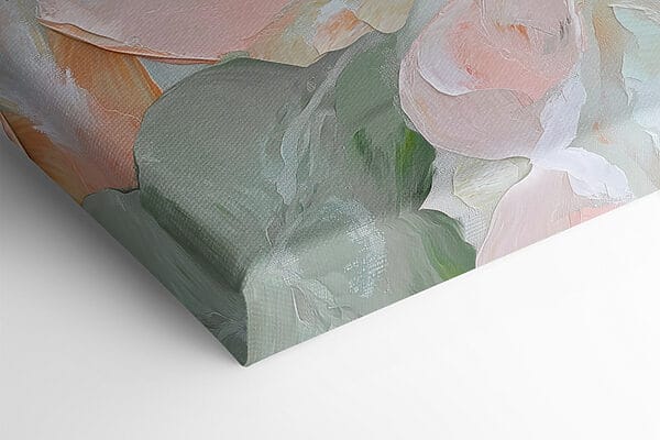 Painting of flowers on a canvas