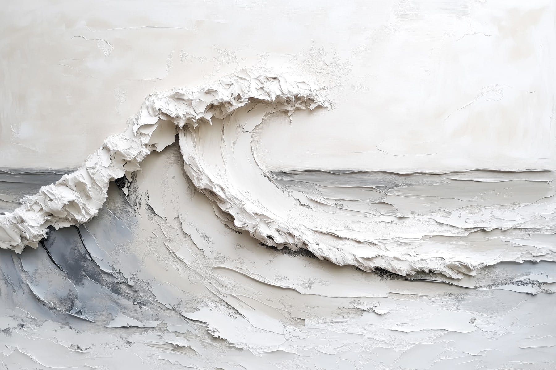White wave on a white surface