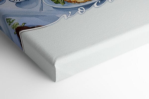 Tafel met eten door water Tafel met eten door water