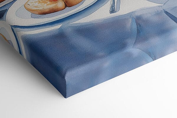 Tafel met eten en drinken erop Tafel met eten en drinken erop