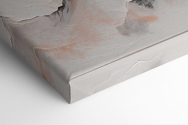 Painting of mountains with white and brown colors Painting of mountains with white and brown colors