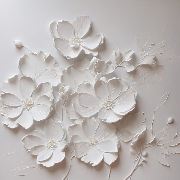 Witte bloem op een wit oppervlak Witte bloem op een wit oppervlak