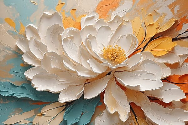 Witte bloem met geel hart Witte bloem met geel hart