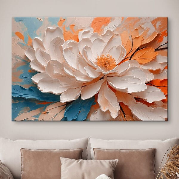 Witte bloem met geel hart Witte bloem met geel hart