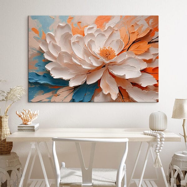 Witte bloem met geel hart Witte bloem met geel hart