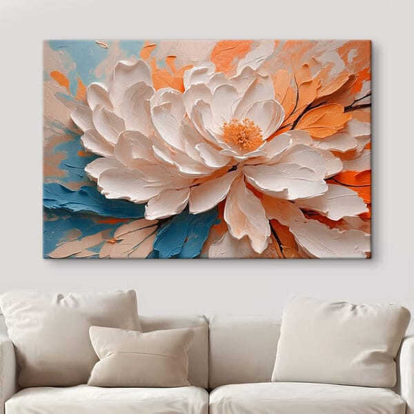Witte bloem met geel hart Witte bloem met geel hart