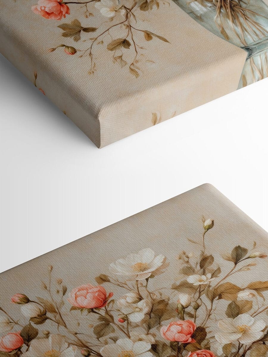 Schilderij van bloemen in een vaas