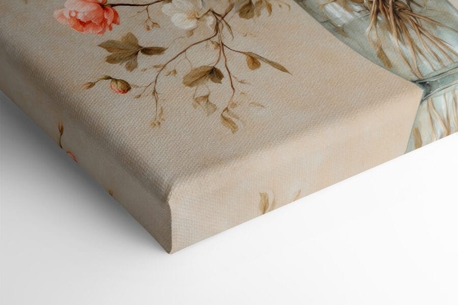 Schilderij van bloemen in een vaas