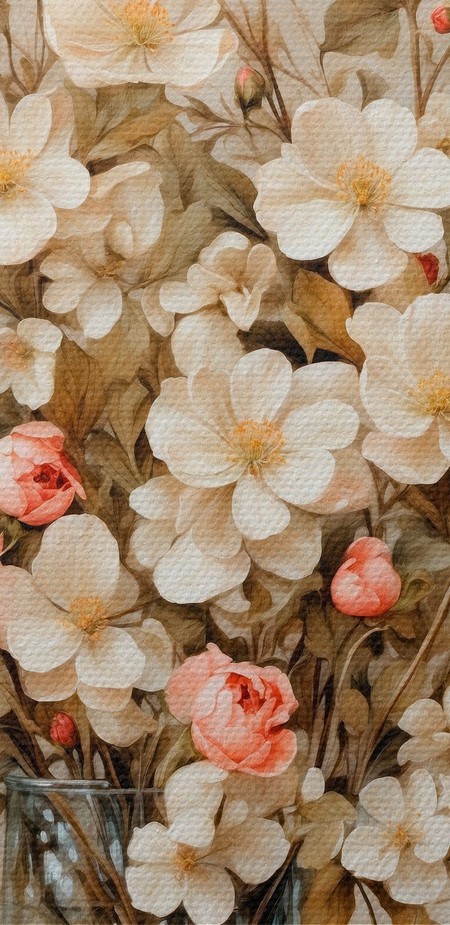 Schilderij van bloemen in een vaas