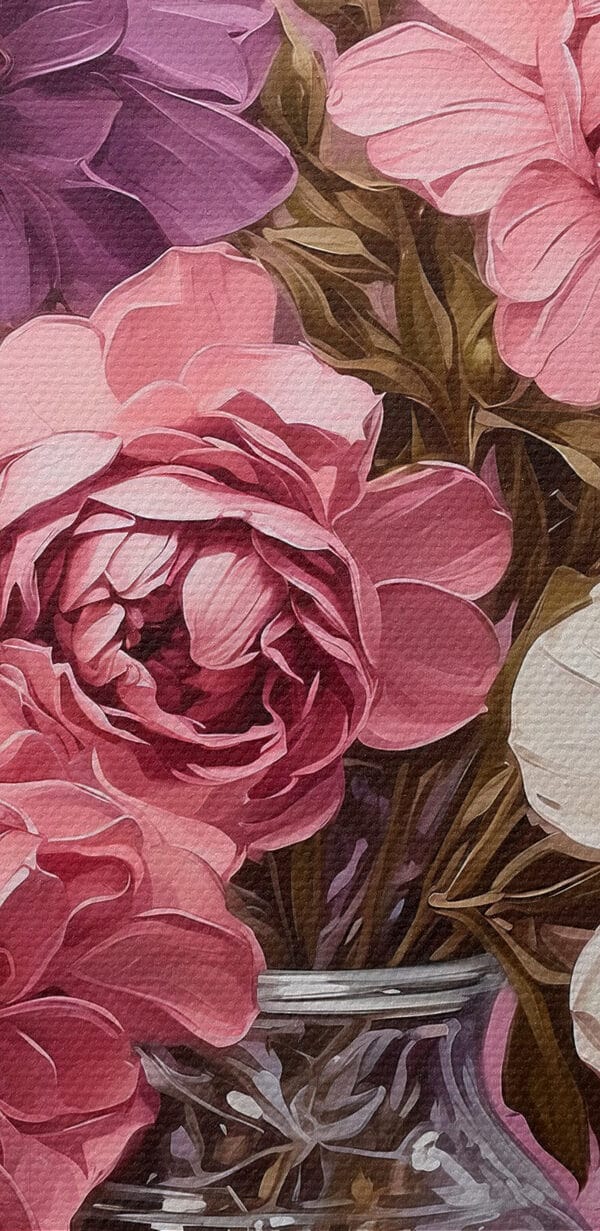 Schilderij van bloemen in een vaas Schilderij van bloemen in een vaas