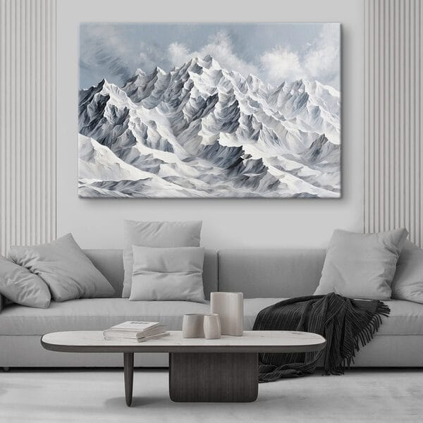 Bergketen met sneeuw Canvas Schilderijen Bergketen met sneeuw