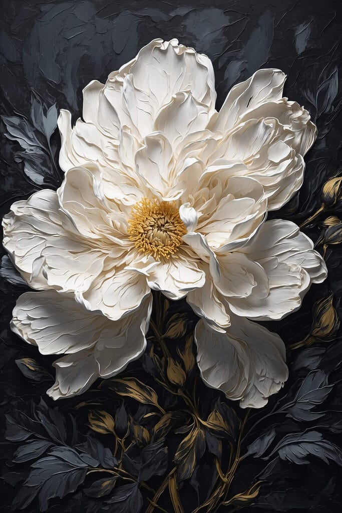 White flower with yellow center White flower with yellow center