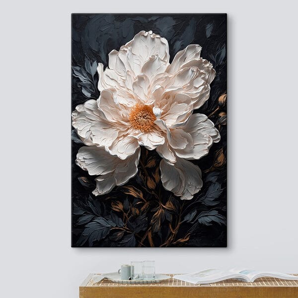 Witte bloem met geel hart Witte bloem met geel hart