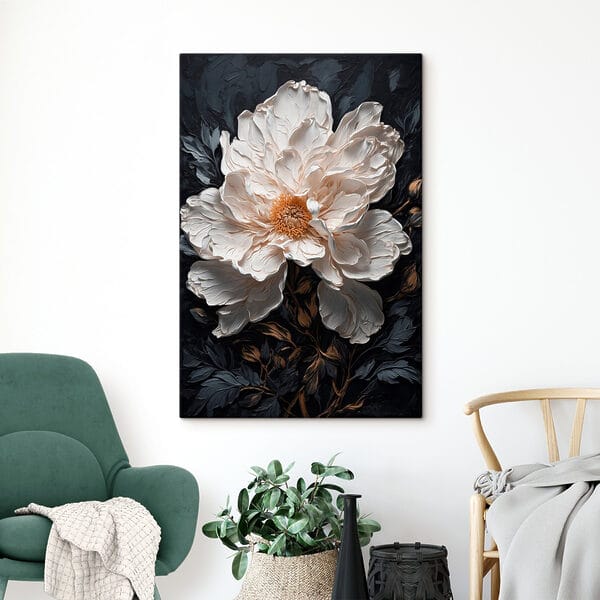 Witte bloem met geel hart Witte bloem met geel hart
