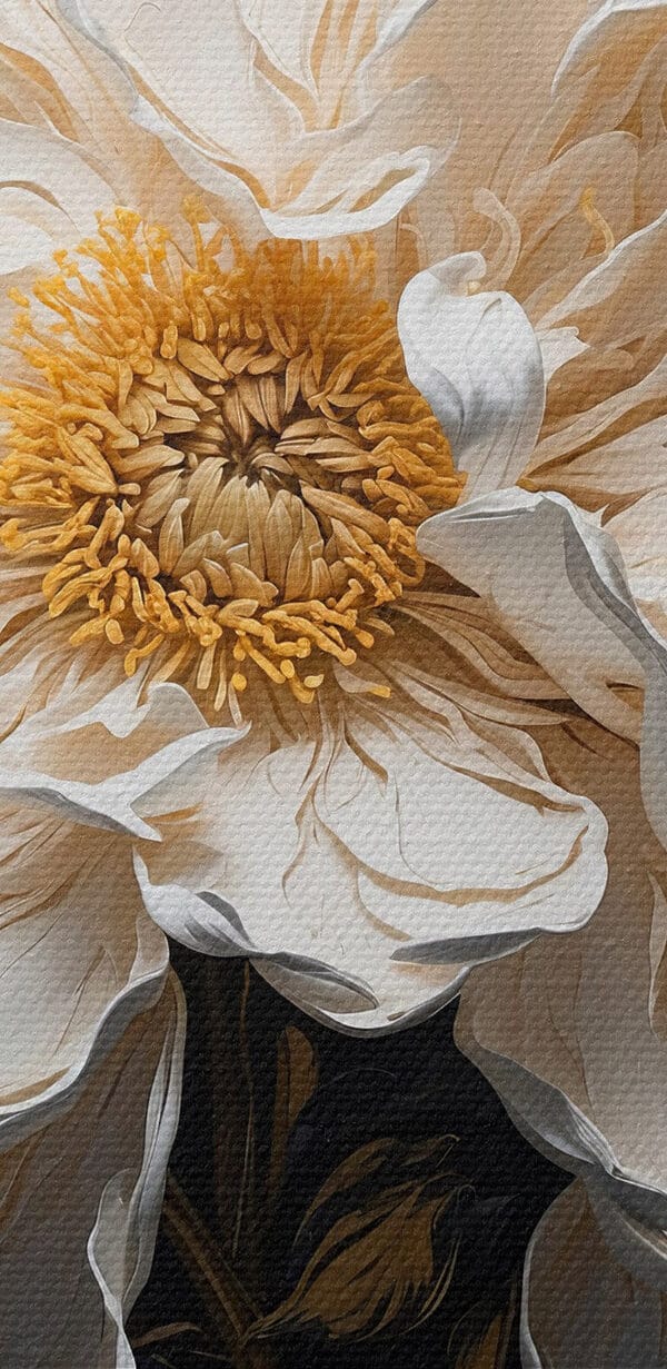 Witte bloem met geel hart Witte bloem met geel hart