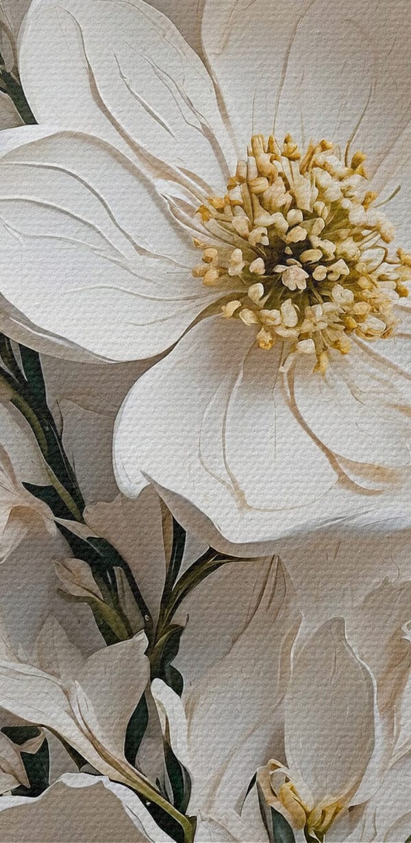 Witte bloemen op een wit oppervlak Witte bloemen op een wit oppervlak
