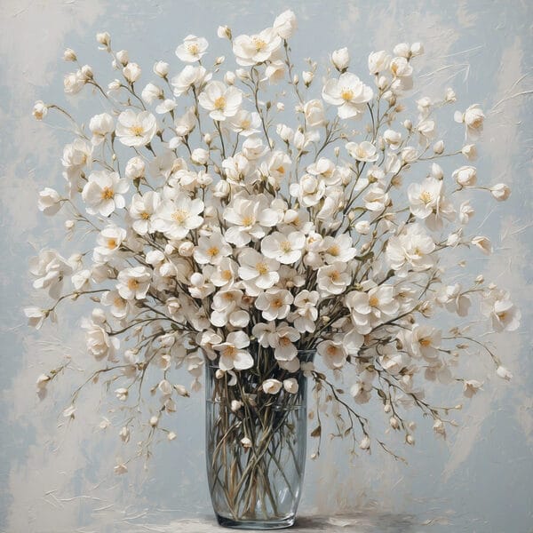 Vaas met witte bloemen Vaas met witte bloemen