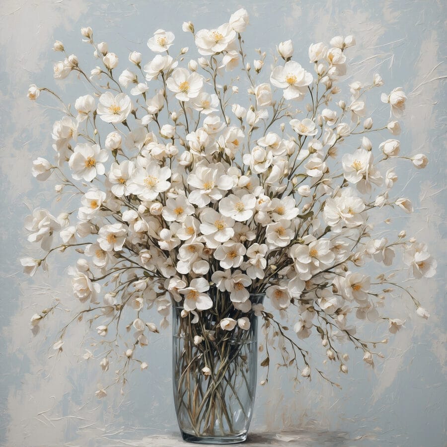 Vaas met witte bloemen