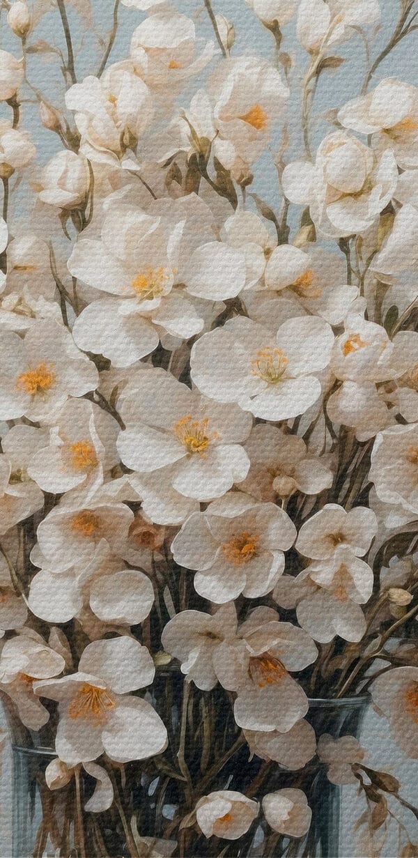 Vaas met witte bloemen Vaas met witte bloemen
