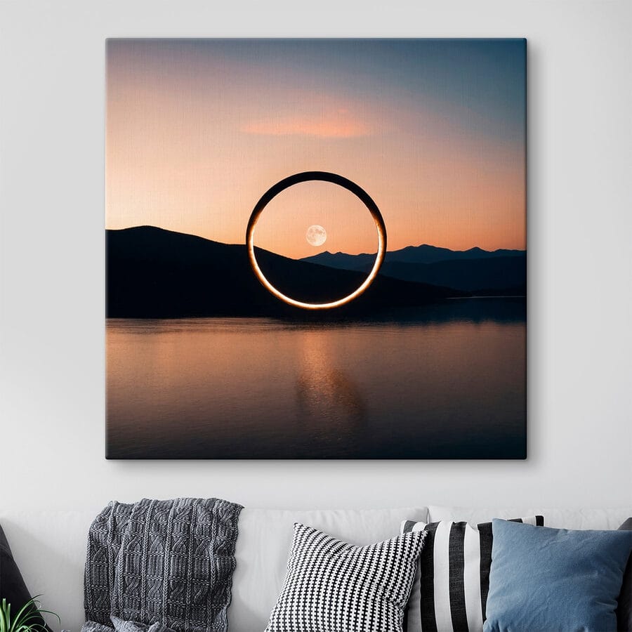 Cirkel in de lucht boven water