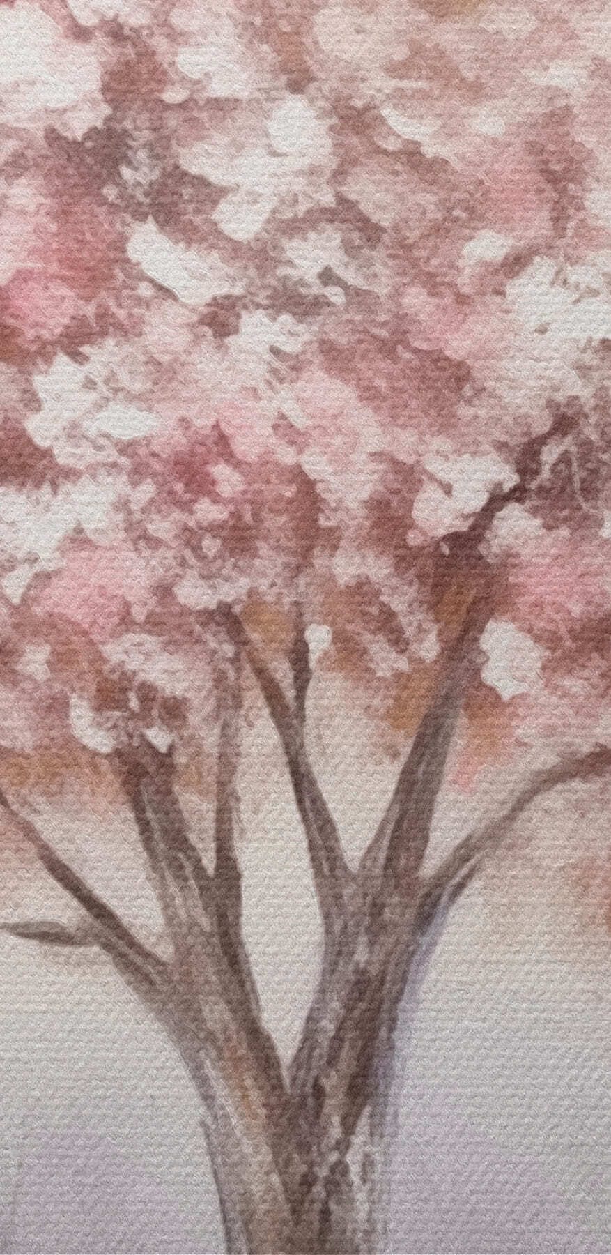 Schilderij van een boom met roze bloemen