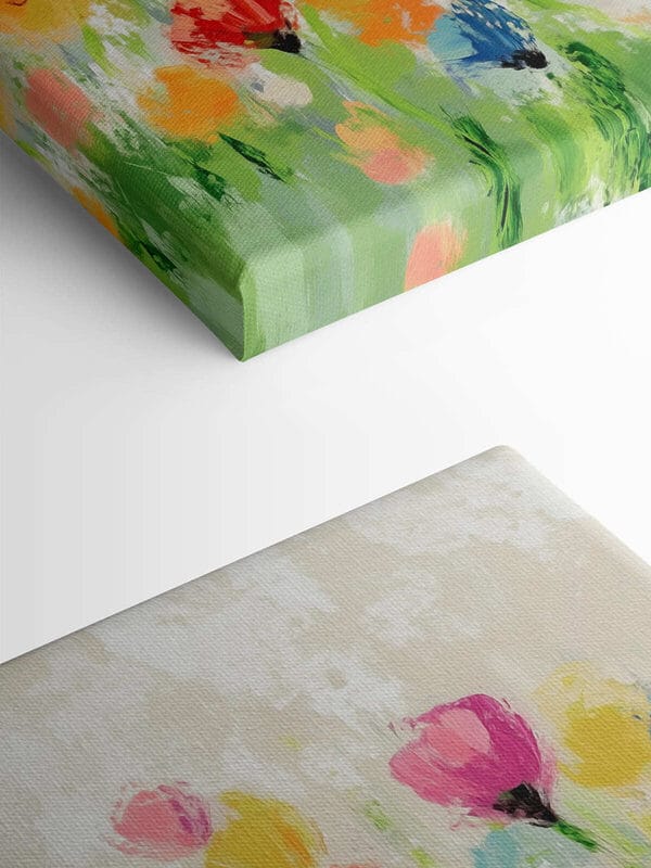 Schilderij van bloemen op een witte achtergrond Schilderij van bloemen op een witte achtergrond
