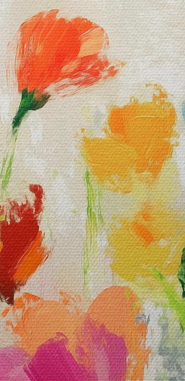 Schilderij van bloemen op een witte achtergrond Schilderij van bloemen op een witte achtergrond