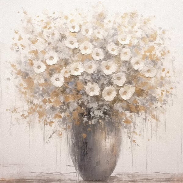 Schilderij van bloemen in een vaas Schilderij van bloemen in een vaas